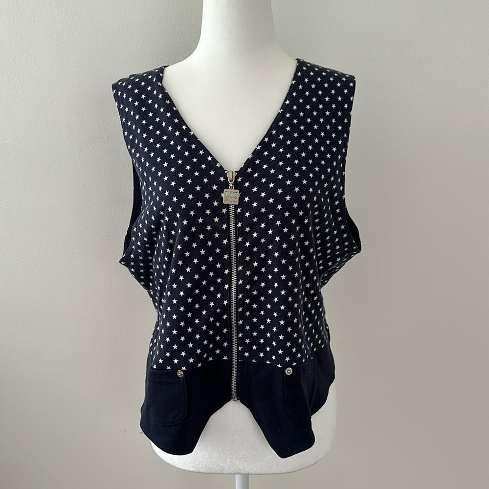 Cute zip up vest perfect for Fourth of July, Memorial Day or Labor Day party
